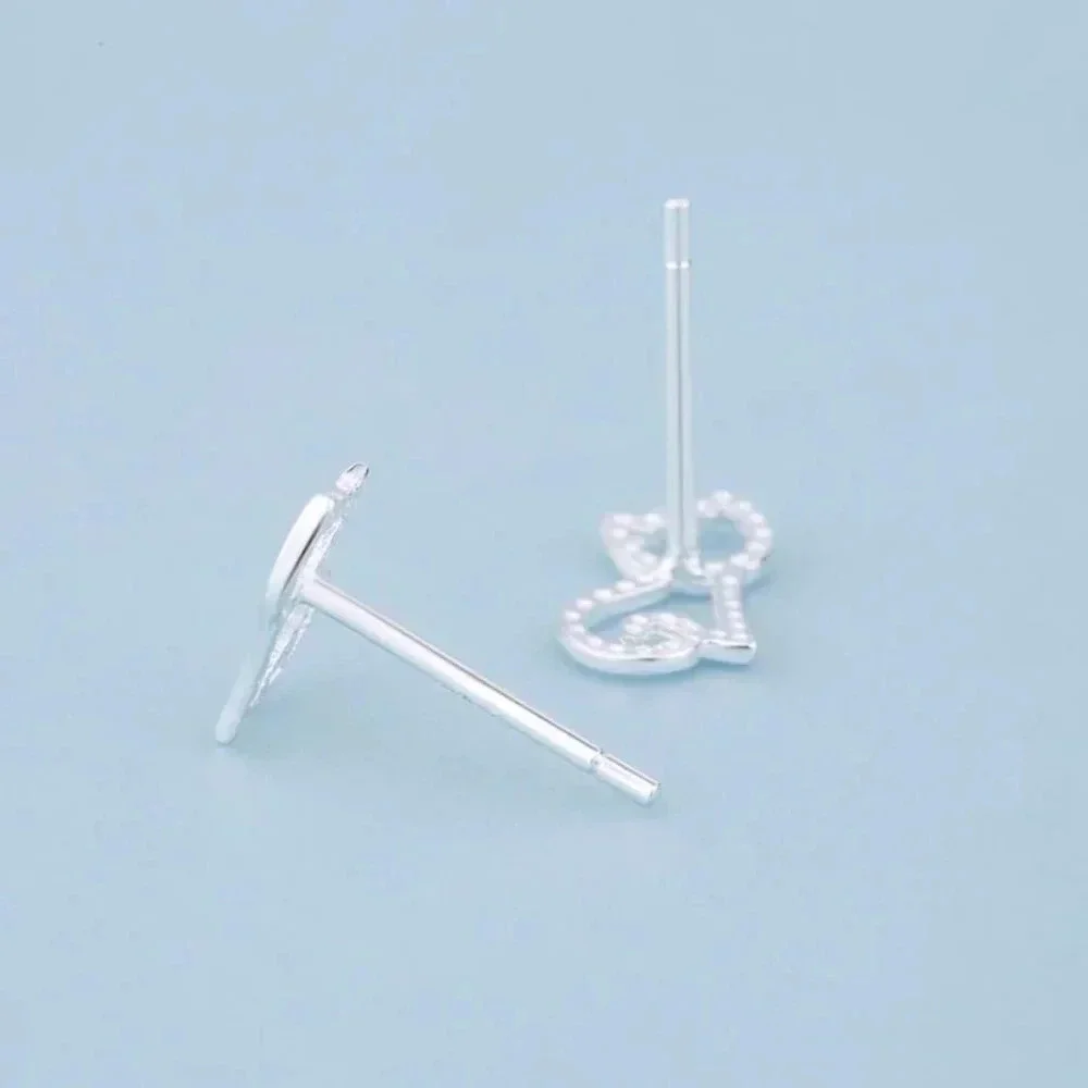 NEW 925 Sterling Silver Dainty Cat Earrings Tiny Cat Stud Earrings - Picture 4 of 5